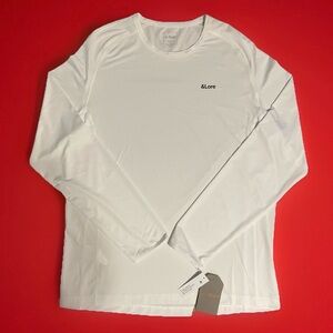 NWT Men’s &Lore Bright White Long Sleeve Activewear Shirt UPF 50 Size L